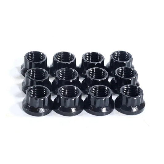 Nuts – N1402 12 Point Nuts 7/16"-20, 0.6 in. flange, Socket Size 1/2" x 12 pcs