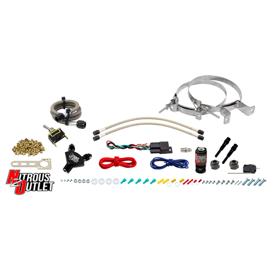 Nitrous Outlet Powersports EFI Twin Cylinder Dry Nozzle System (Aluminum 90 Degree Nozzle)(20,30,40,50,60 HP)(No Bottle)