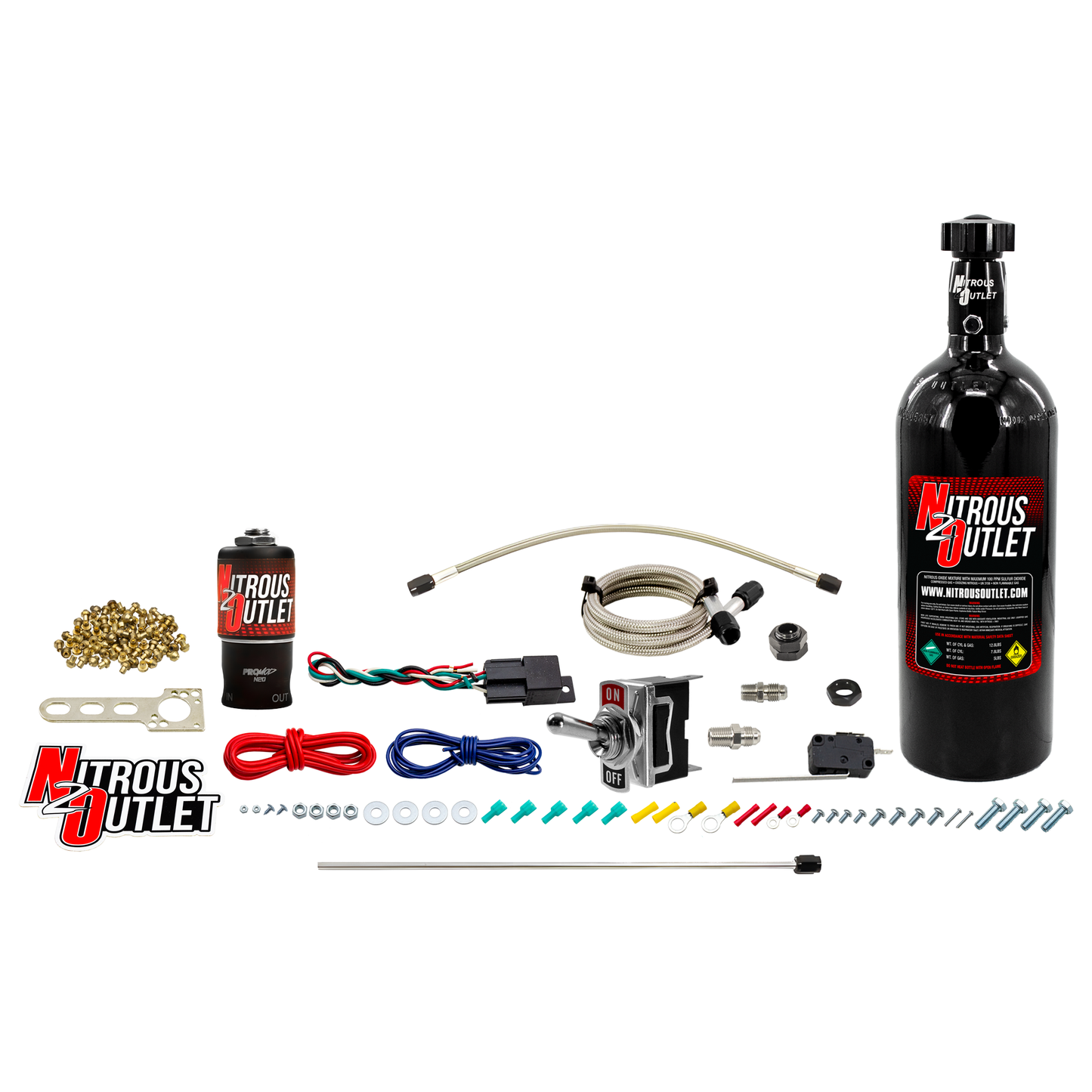 Nitrous Outlet Powersports Dry Single Discharge Hard-Line System (10,15,20,25,30 HP)(5LB Bottle)