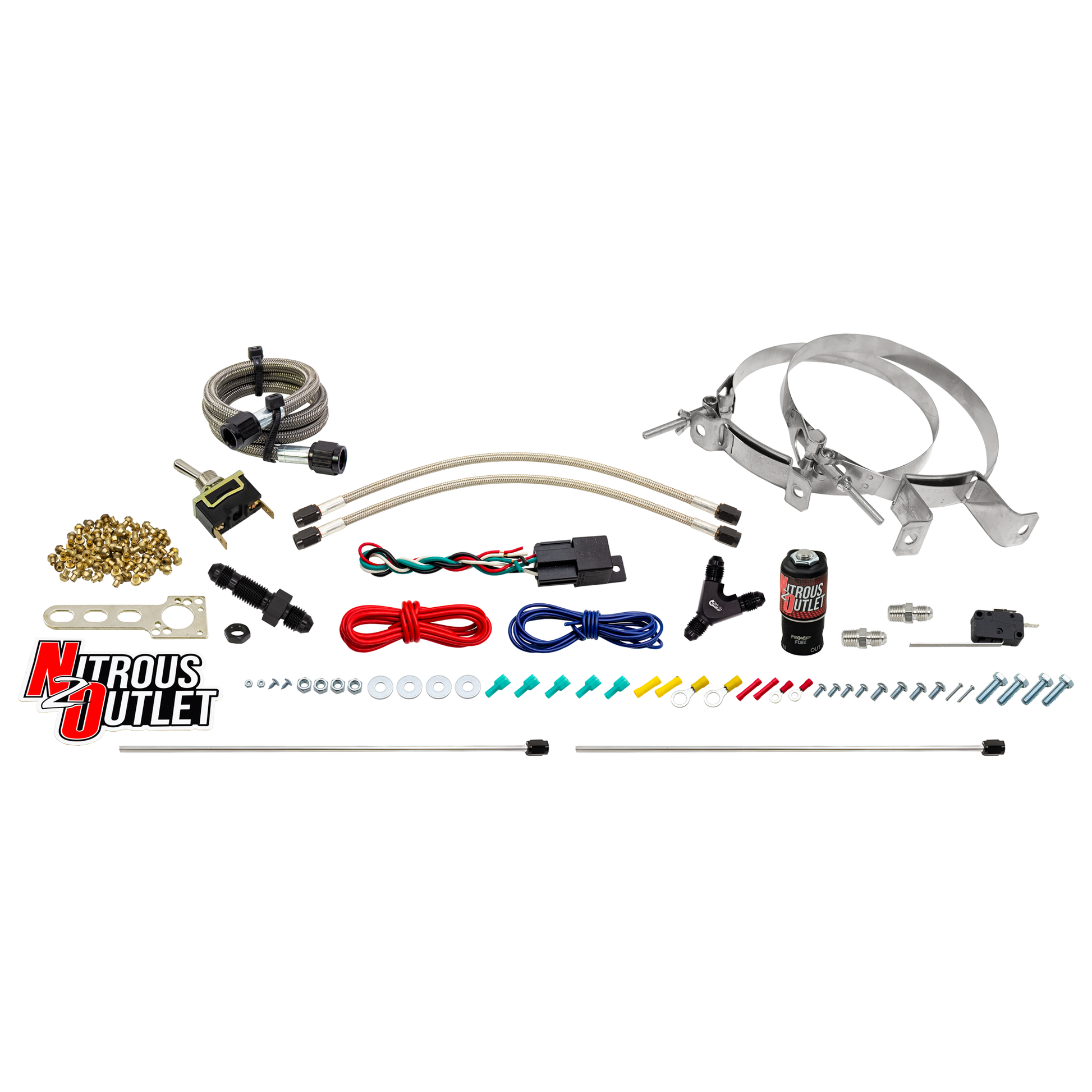 Nitrous Outlet Powersports Dry Twin Discharge Hard-Line System (20,30,40,50,60 HP)(No Bottle)