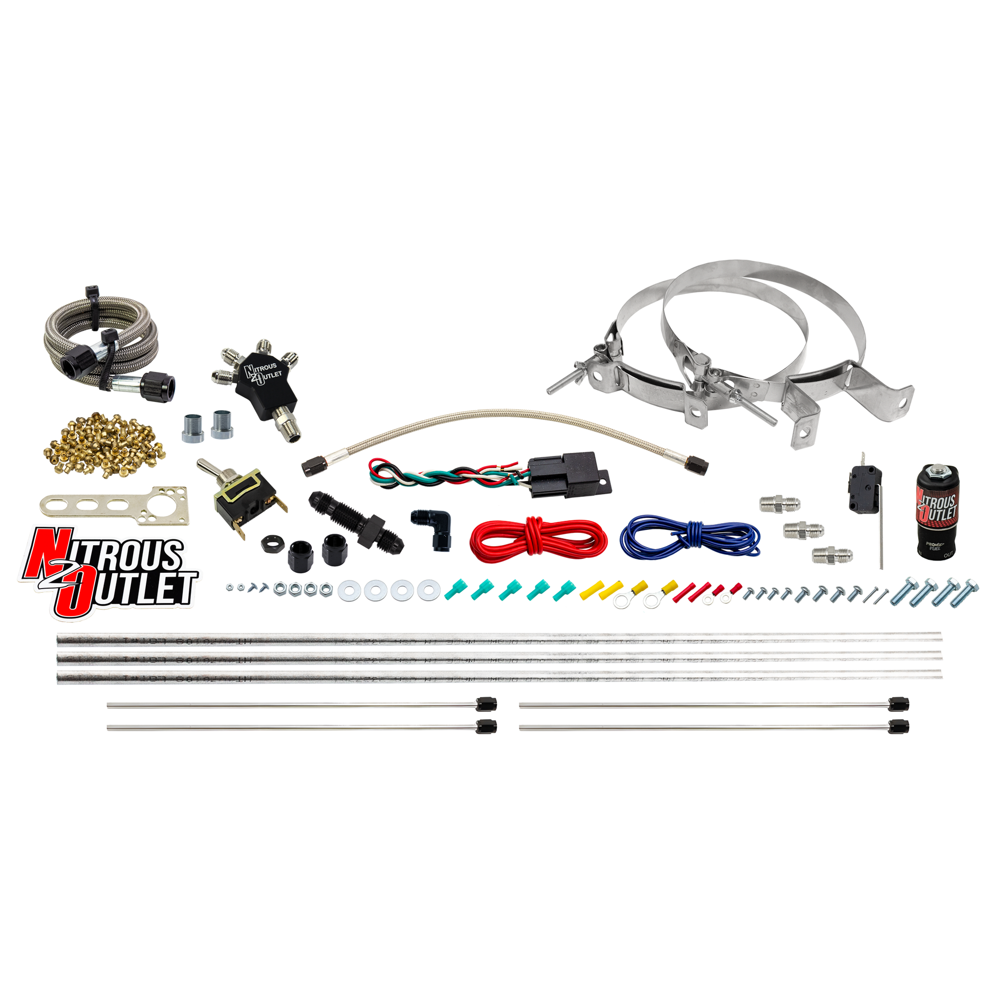 Nitrous Outlet Powersports Dry Quad Discharge Hardline System (40,60,80,100,120 HP)(No Bottle)