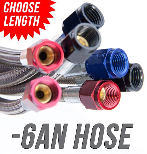 Nitrous Outlet 120" 6AN Stainless Braided Hose (Blue B-Nuts)