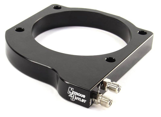 Nitrous Outlet GM 102mm MSD LS1/LS2/LS6 Atomic AirForce Intake Hard-line Plate System - Aftermarket Fuel Rails/2006-2019 Corvette Requires K-Tech Idler Pulley Kit - Gas/E85 (5-55psi)(50-200HP)(12lb Bottle)