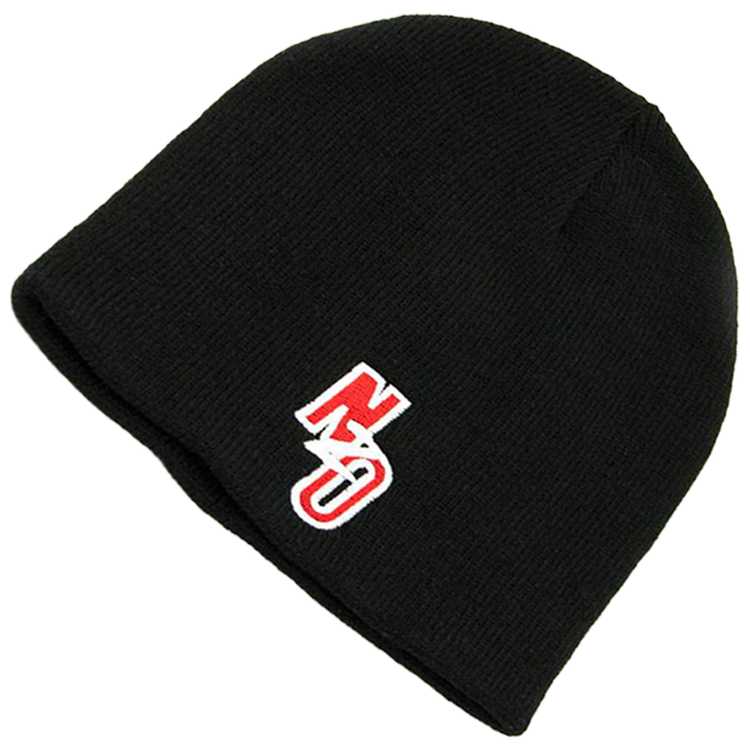 Black Beanie with Nitrous Outlet logo [ Non fold up style ]