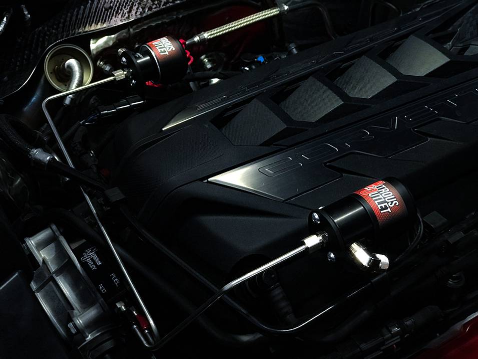 Nitrous Outlet GM 2020-2021 C8 Corvette LT2 Throttle Body Plate System - Gas/E85 (5-55 psi)(50-200hp)(12lb Bottle)