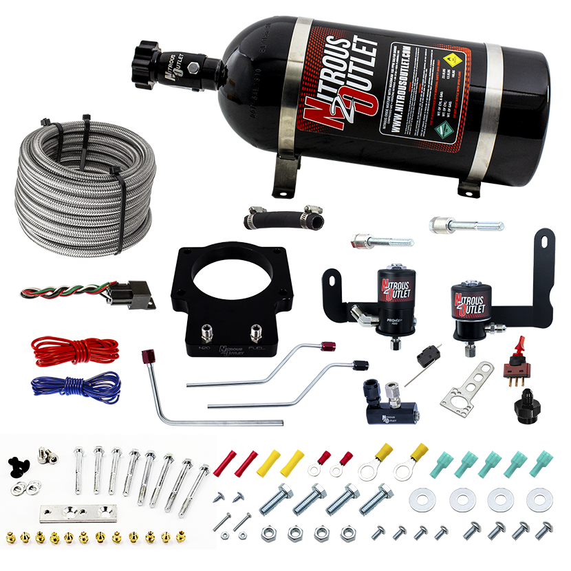 Nitrous Outlet GM 90mm Fast Intake 1997-2004 Corvette Hard-line Plate System - Gas/E85 (5-55psi)(50-200HP)(10lb Bottle)