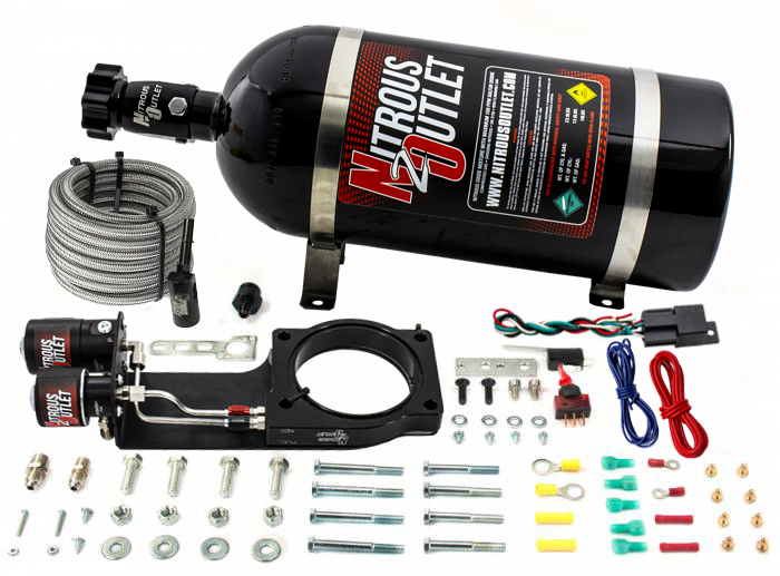 Nitrous Outlet GM 2014-2019 LT1 Corvette Hard-line Plate System - Gas/E85 (5-55psi)(50-200HP)(10lb Bottle)