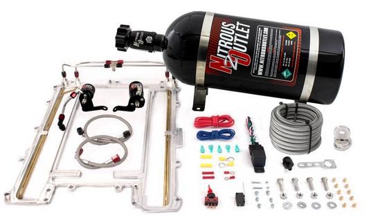 Nitrous Outlet GM 2009-2013 Corvette ZR1 LS9 Blower Plate system - Gas/E85 (45-55psi)(100-300HP)(15lb Bottle)