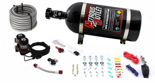 Nitrous Outlet GM 2003-2013 FAST 102mm Truck Intake Hard-line Plate System - Gas/E85 (5-55psi)(Aftermarket Fuel Rails)(50-200HP)(10lb Bottle)