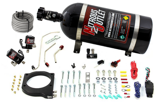 Nitrous Outlet GM 102mm MSD LS1/LS2/LS6  Atomic AirForce Intake Hard-line Plate System - Factory Fuel Rails/2006-2019 Corvette Requires K-Tech Idler Pulley Kit - Gas/E85 (5-55psi)(50-200HP)(10lb Bottle)