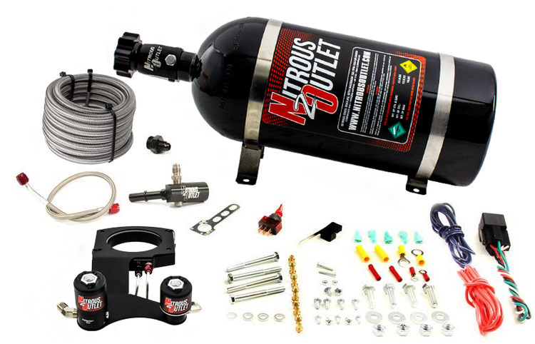Nitrous Outlet GM 2014-2019 6.2L Truck Hard-line Plate System - Gas/E85 (5-55psi)(50-200HP)(10lb Bottle)