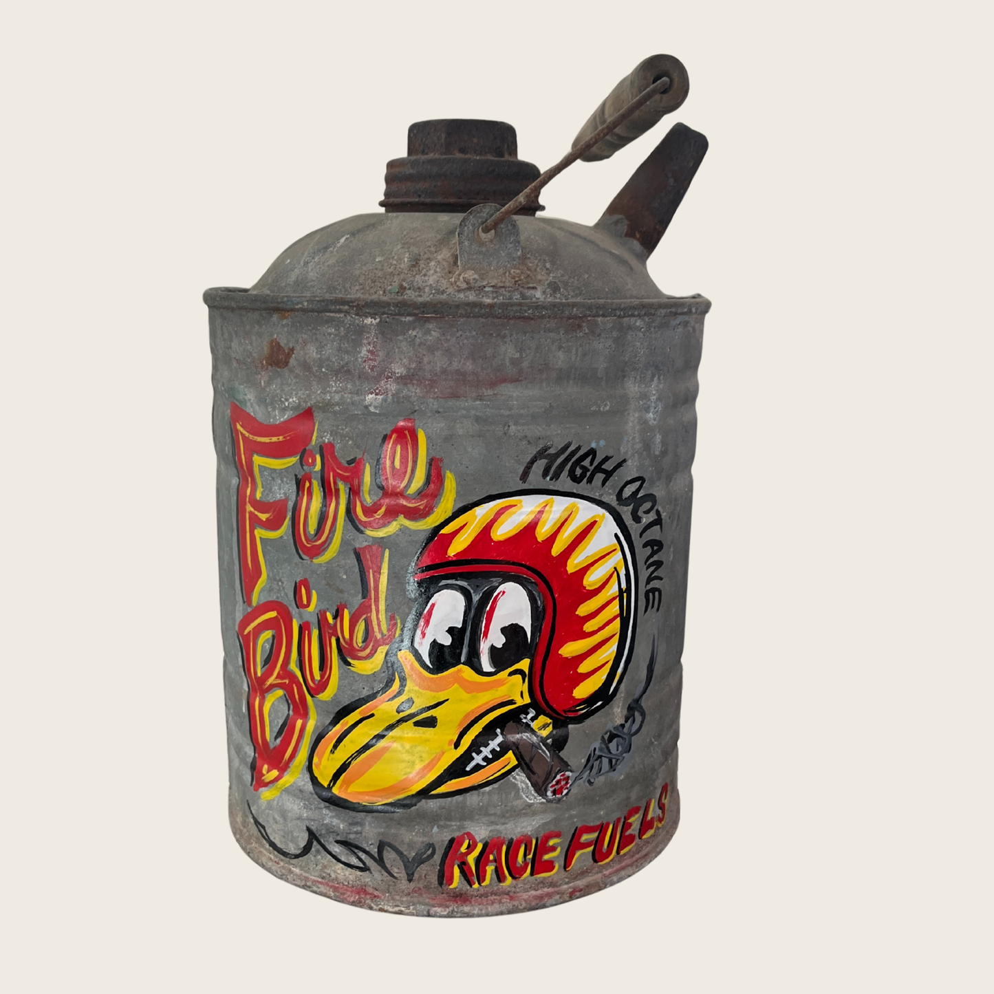 Firebird Race Fuels Custom Vintage Fuel Can – Hand-Painted Collectible