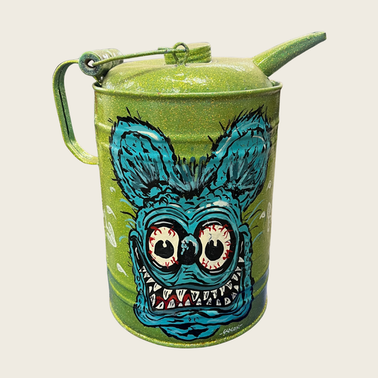Monster Animation Custom Vintage Fuel Can – Hand-Painted Collectible